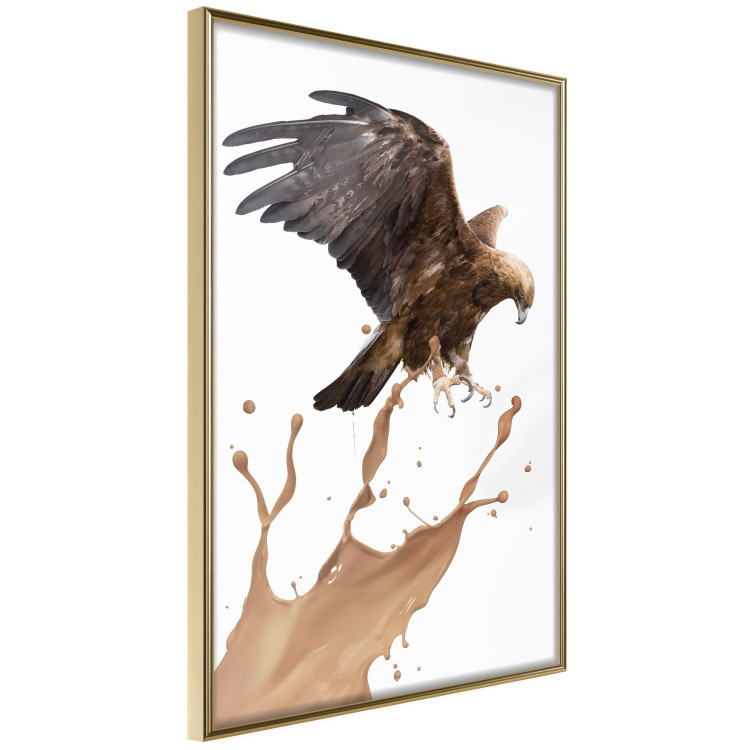 Wall Poster Eagle - Predatory bird and brown paint on a solid background 114397 additionalImage 14