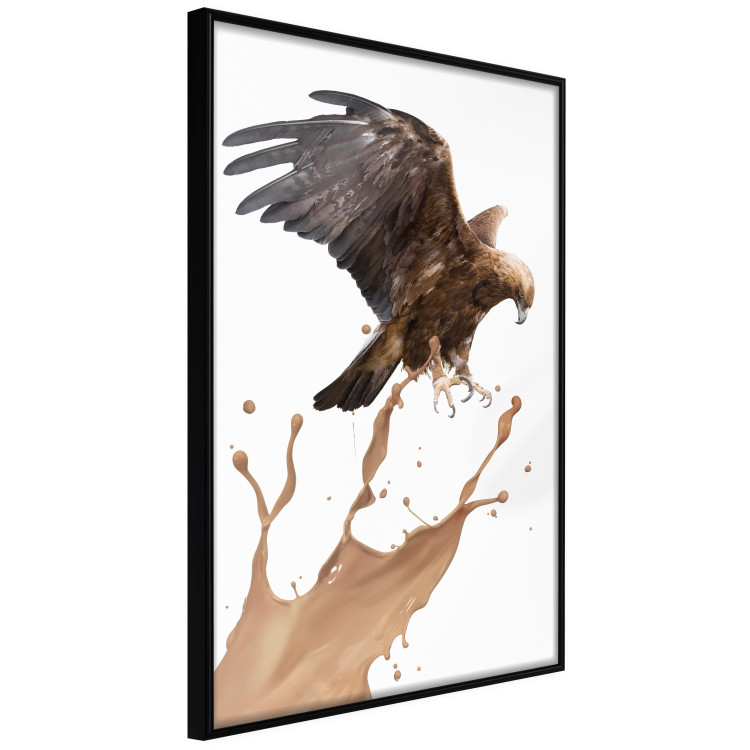 Wall Poster Eagle - Predatory bird and brown paint on a solid background 114397 additionalImage 12
