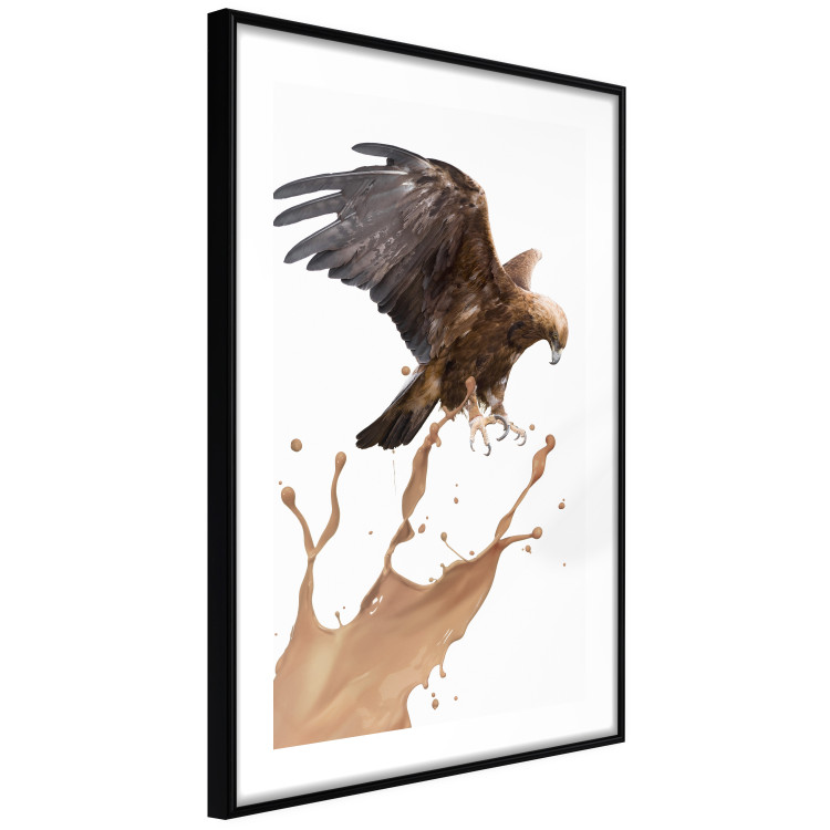 Wall Poster Eagle - Predatory bird and brown paint on a solid background 114397 additionalImage 11