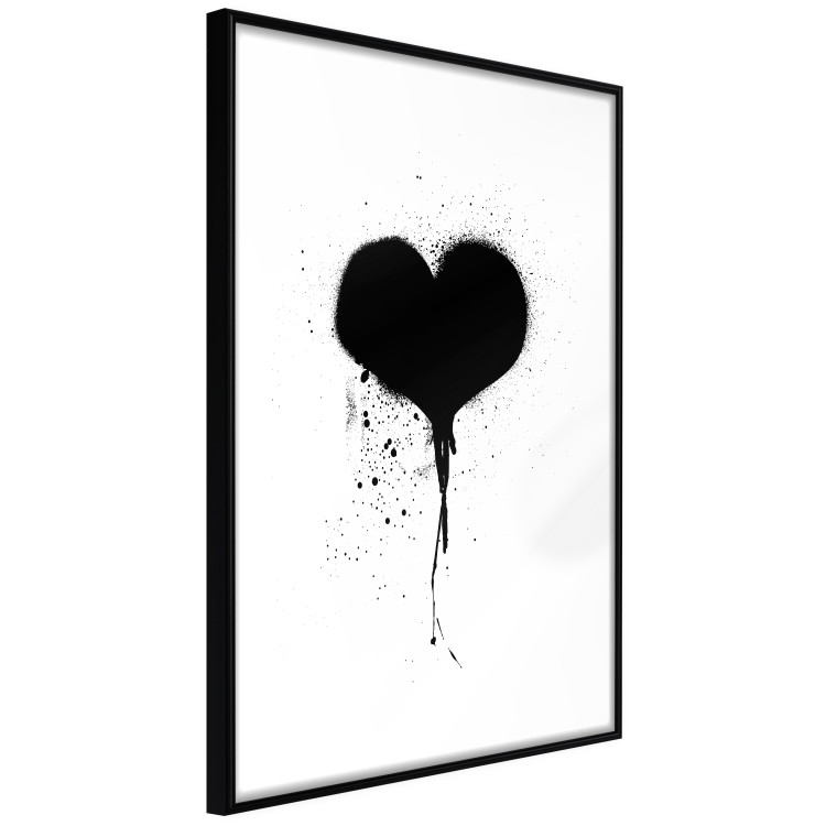 Wall Poster Broken heart - simple black and white composition with a love symbol 115097 additionalImage 13
