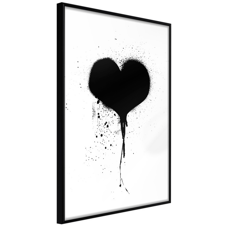 Wall Poster Broken heart - simple black and white composition with a love symbol 115097 additionalImage 10