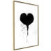 Wall Poster Broken heart - simple black and white composition with a love symbol 115097 additionalThumb 12