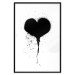 Wall Poster Broken heart - simple black and white composition with a love symbol 115097 additionalThumb 24