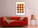 Wall Poster Twelve Steaks - unique abstraction in red circles on a yellow background 117397 additionalThumb 5