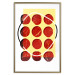Wall Poster Twelve Steaks - unique abstraction in red circles on a yellow background 117397 additionalThumb 20