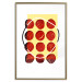 Wall Poster Twelve Steaks - unique abstraction in red circles on a yellow background 117397 additionalThumb 14