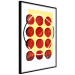 Wall Poster Twelve Steaks - unique abstraction in red circles on a yellow background 117397 additionalThumb 10