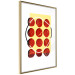 Wall Poster Twelve Steaks - unique abstraction in red circles on a yellow background 117397 additionalThumb 6