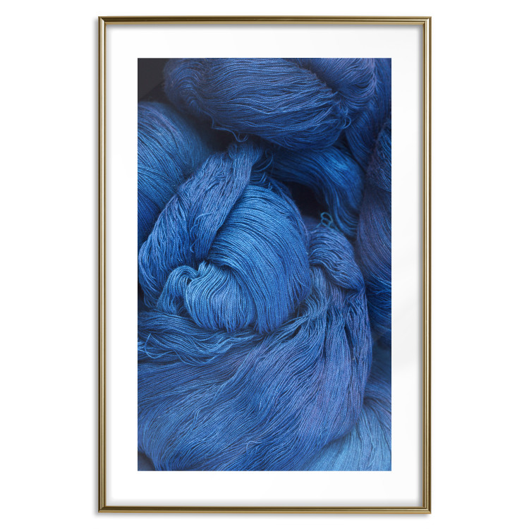 Wall Poster Blue Yarn - winter composition with a ball of navy wool 117597 additionalImage 16