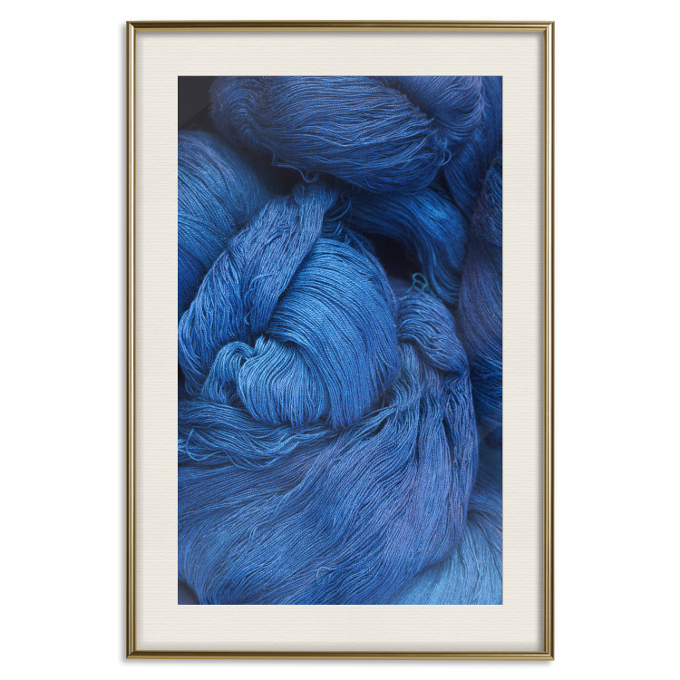 Wall Poster Blue Yarn - winter composition with a ball of navy wool 117597 additionalImage 19