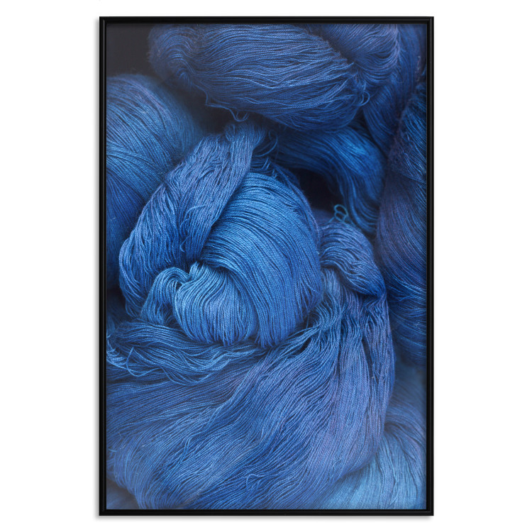 Wall Poster Blue Yarn - winter composition with a ball of navy wool 117597 additionalImage 24