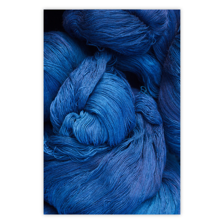 Wall Poster Blue Yarn - winter composition with a ball of navy wool 117597