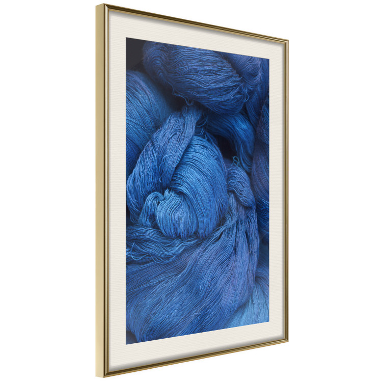 Wall Poster Blue Yarn - winter composition with a ball of navy wool 117597 additionalImage 2