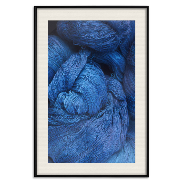 Wall Poster Blue Yarn - winter composition with a ball of navy wool 117597 additionalImage 18