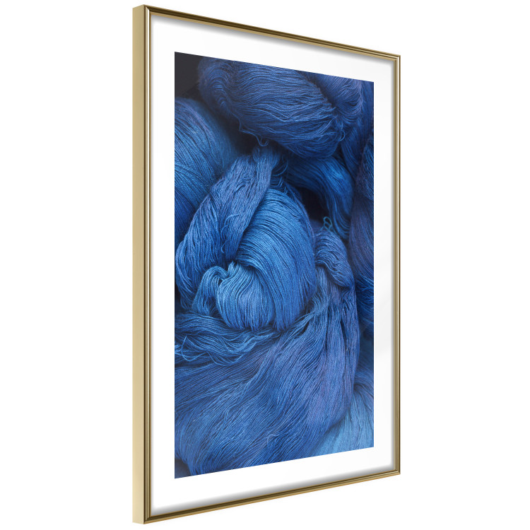 Wall Poster Blue Yarn - winter composition with a ball of navy wool 117597 additionalImage 8