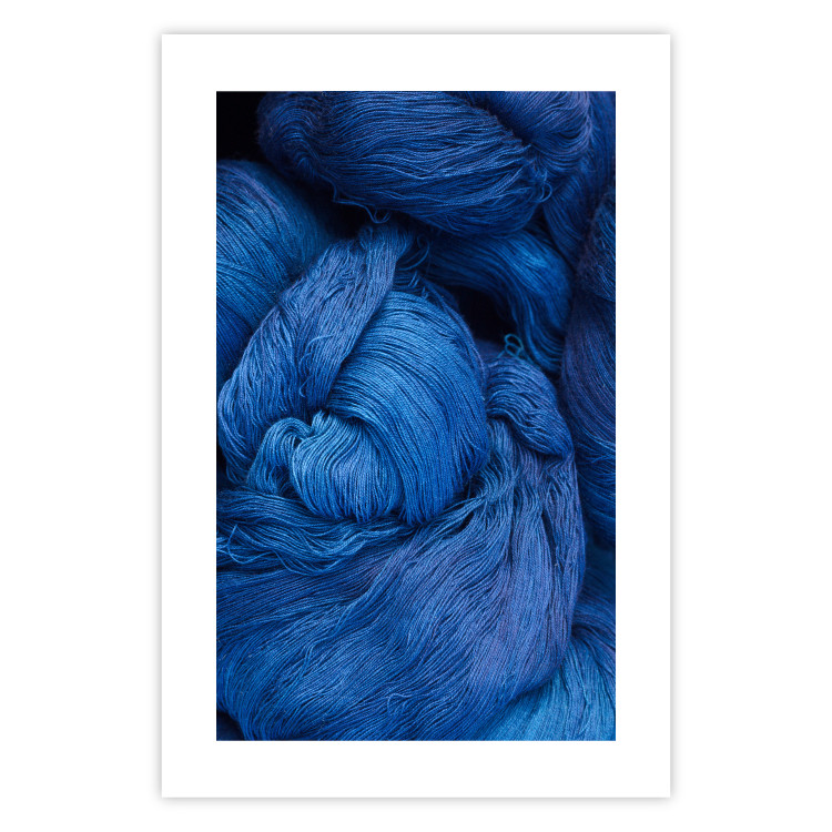 Wall Poster Blue Yarn - winter composition with a ball of navy wool 117597 additionalImage 25