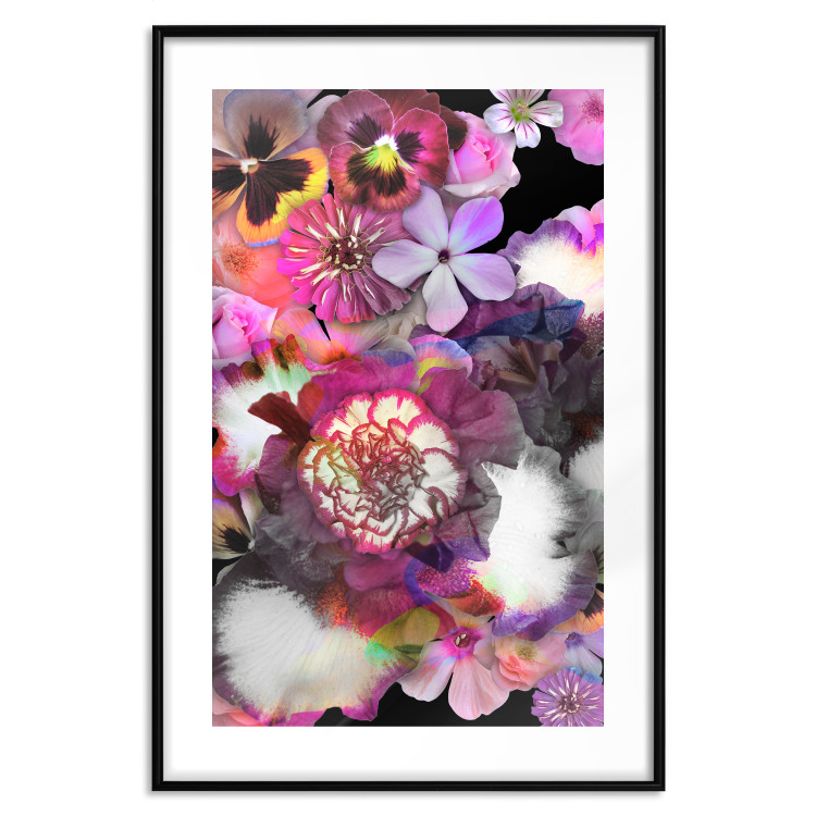 Poster Harmony of Colors - composition with various colorful flowers on a black background 117997 additionalImage 15