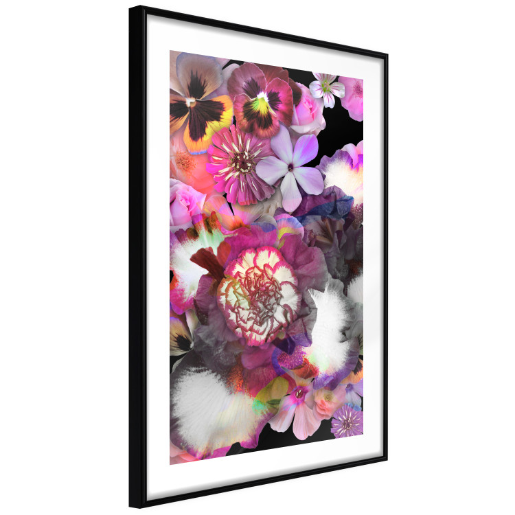 Poster Harmony of Colors - composition with various colorful flowers on a black background 117997 additionalImage 2