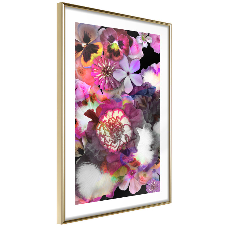 Poster Harmony of Colors - composition with various colorful flowers on a black background 117997 additionalImage 12