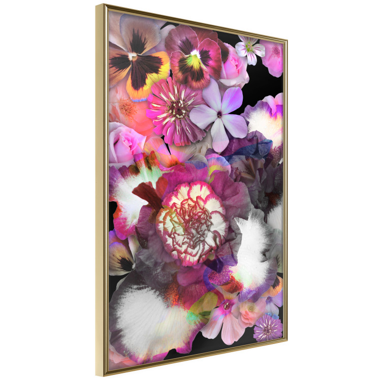 Poster Harmony of Colors - composition with various colorful flowers on a black background 117997 additionalImage 4