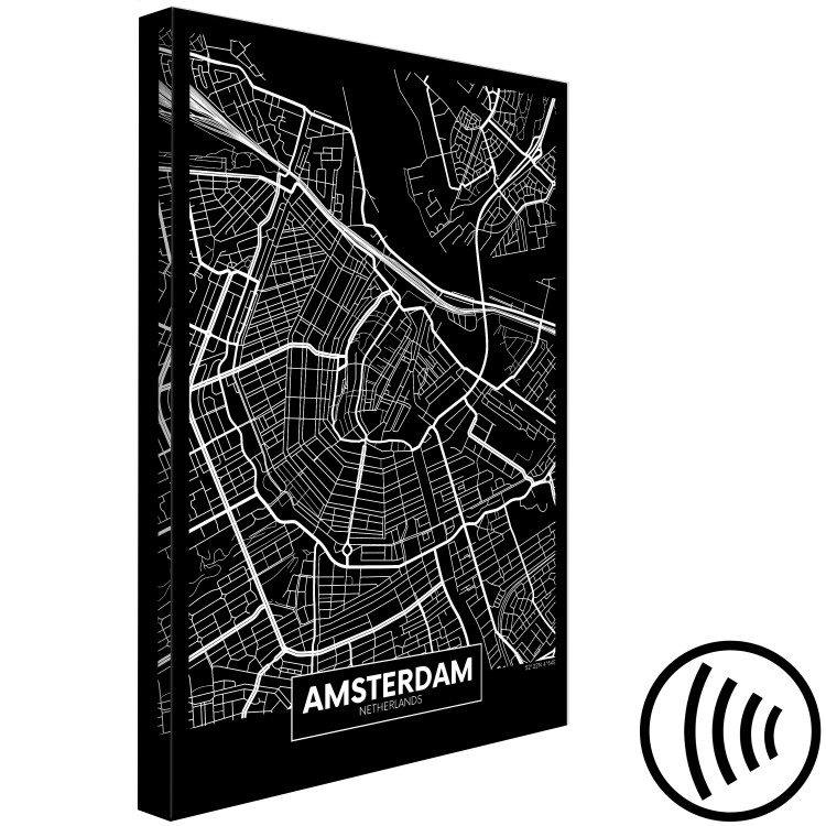 Canvas Print Amsterdam - map of the Dutch capital in a minimalist style 118097 additionalImage 6