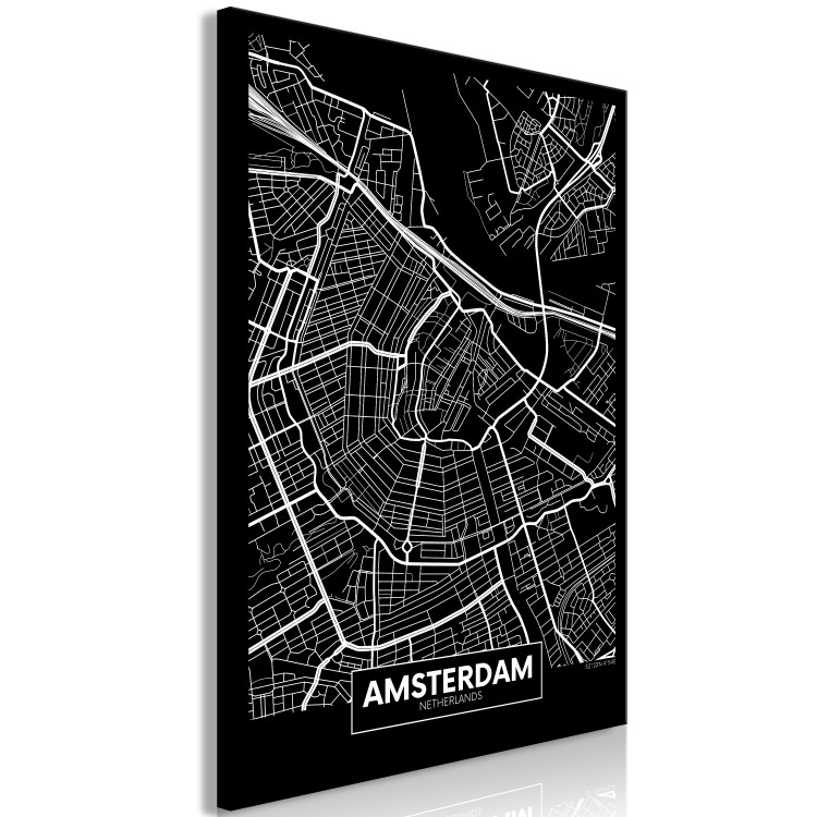 Canvas Print Amsterdam - map of the Dutch capital in a minimalist style 118097 additionalImage 2