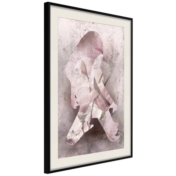 Poster Enamored Magnolia - pink abstraction with a woman and a flower 121897 additionalImage 3