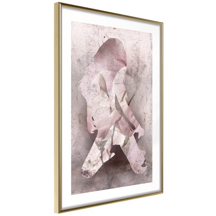 Poster Enamored Magnolia - pink abstraction with a woman and a flower 121897 additionalImage 6