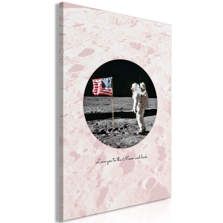 Canvas Art Print Astronaut on the moon - composition of a photo and the English caption 123197 additionalImage 2