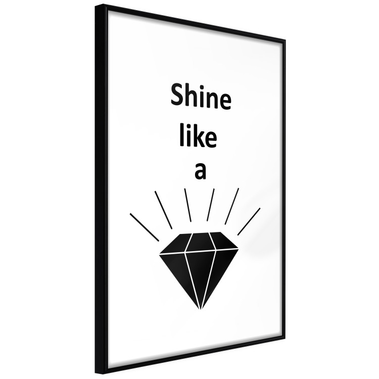 Wall Poster Shine like a Diamond - black and white diamond with English text 125097 additionalImage 11