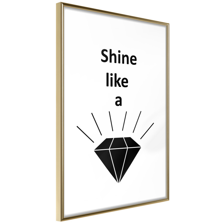 Wall Poster Shine like a Diamond - black and white diamond with English text 125097 additionalImage 6