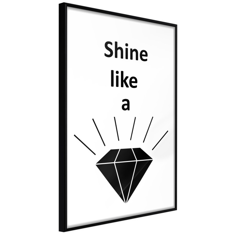 Wall Poster Shine like a Diamond - black and white diamond with English text 125097 additionalImage 10