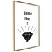Wall Poster Shine like a Diamond - black and white diamond with English text 125097 additionalThumb 6