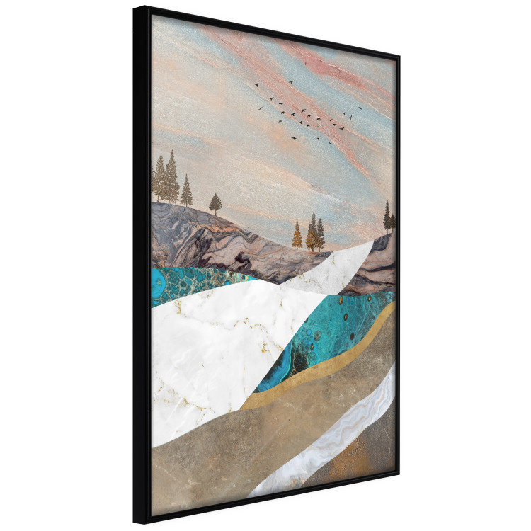 Poster Mountains and Valleys - abstract landscape of a white path against the sky 125897 additionalImage 10