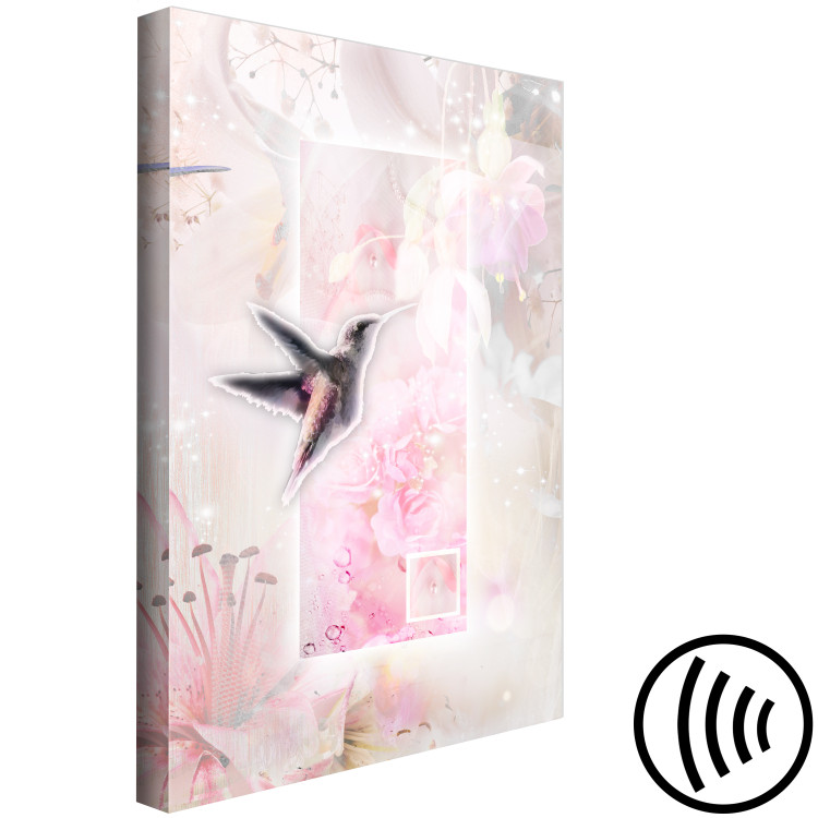 Canvas Hummingbird sipping nectar - abstraction with peonies and lilies 126197 additionalImage 6