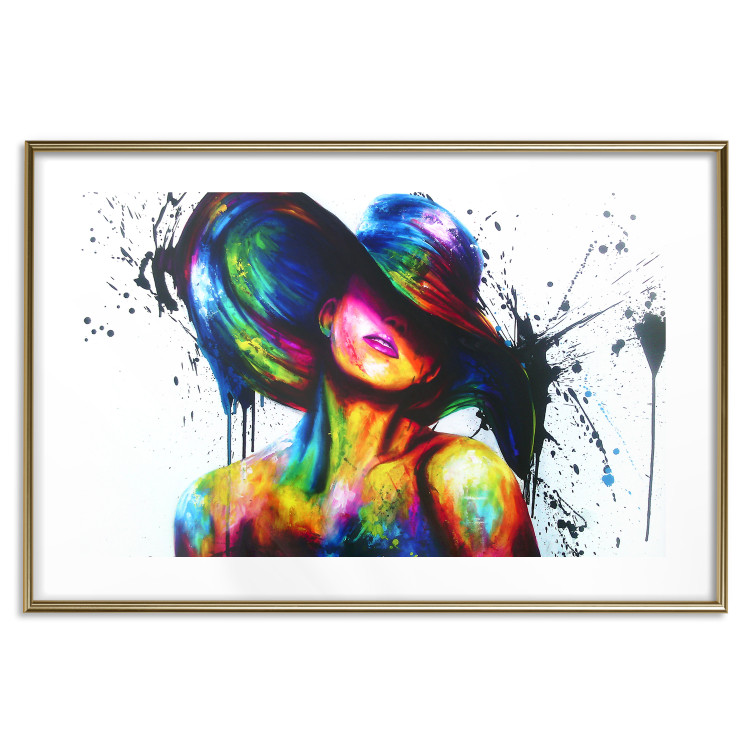 Poster Summer Charms - abstract woman on a white background in a watercolor motif 127097 additionalImage 14