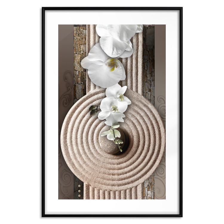 Wall Poster My Respite - oriental stone and white flowers in a zen motif 127397 additionalImage 17