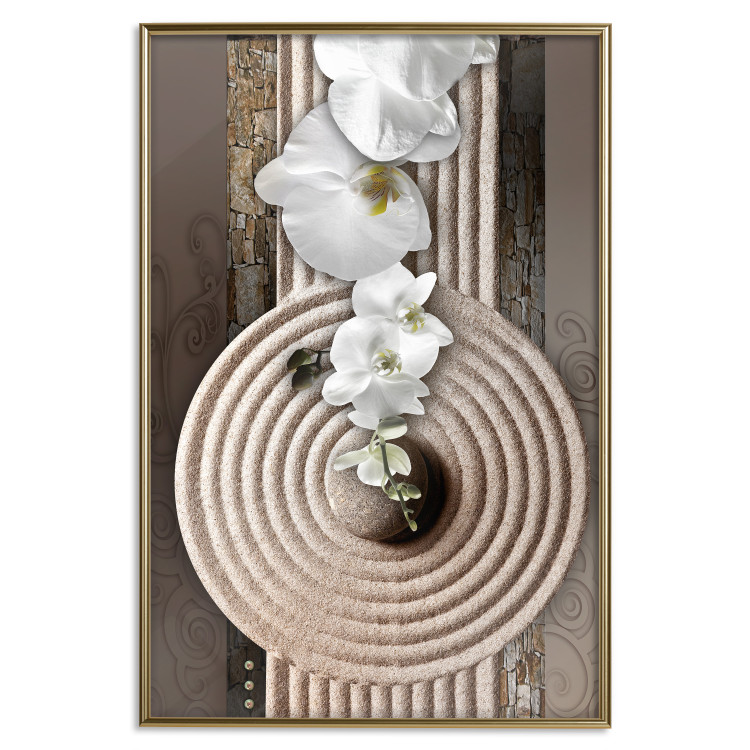 Wall Poster My Respite - oriental stone and white flowers in a zen motif 127397 additionalImage 21