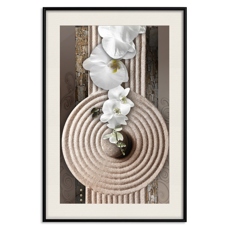 Wall Poster My Respite - oriental stone and white flowers in a zen motif 127397 additionalImage 19