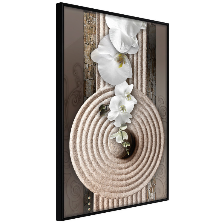 Wall Poster My Respite - oriental stone and white flowers in a zen motif 127397 additionalImage 13