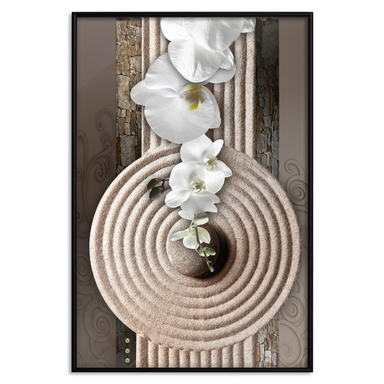 Wall Poster My Respite - oriental stone and white flowers in a zen motif 127397 additionalImage 18