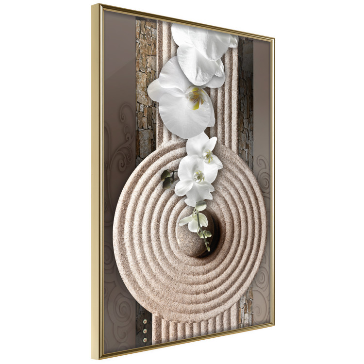 Wall Poster My Respite - oriental stone and white flowers in a zen motif 127397 additionalImage 14