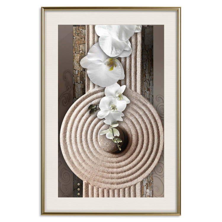 Wall Poster My Respite - oriental stone and white flowers in a zen motif 127397 additionalImage 20