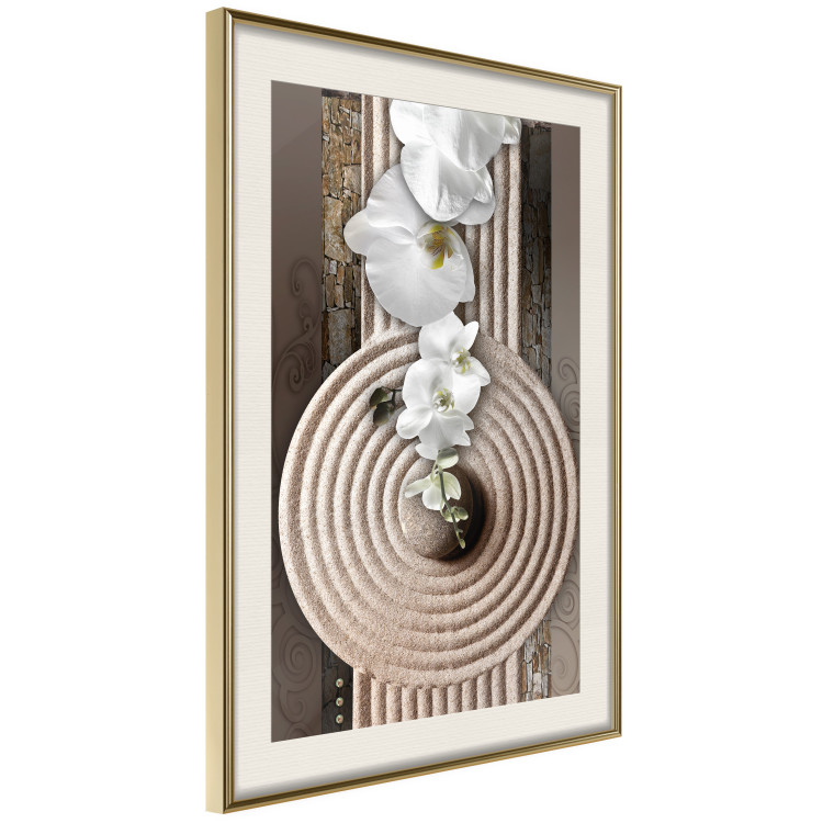 Wall Poster My Respite - oriental stone and white flowers in a zen motif 127397 additionalImage 3