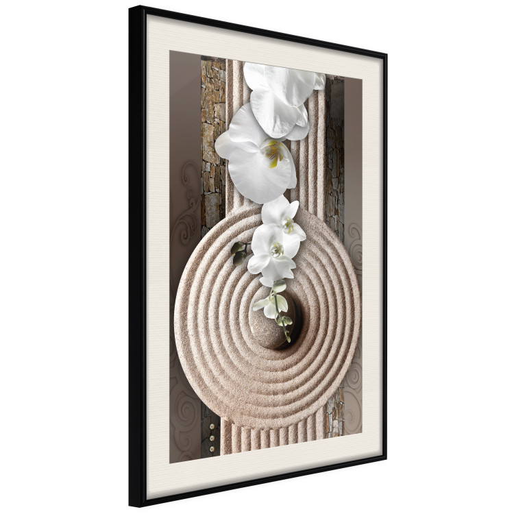 Wall Poster My Respite - oriental stone and white flowers in a zen motif 127397 additionalImage 2