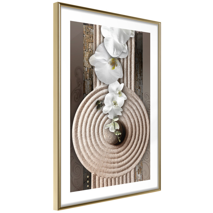 Wall Poster My Respite - oriental stone and white flowers in a zen motif 127397 additionalImage 9