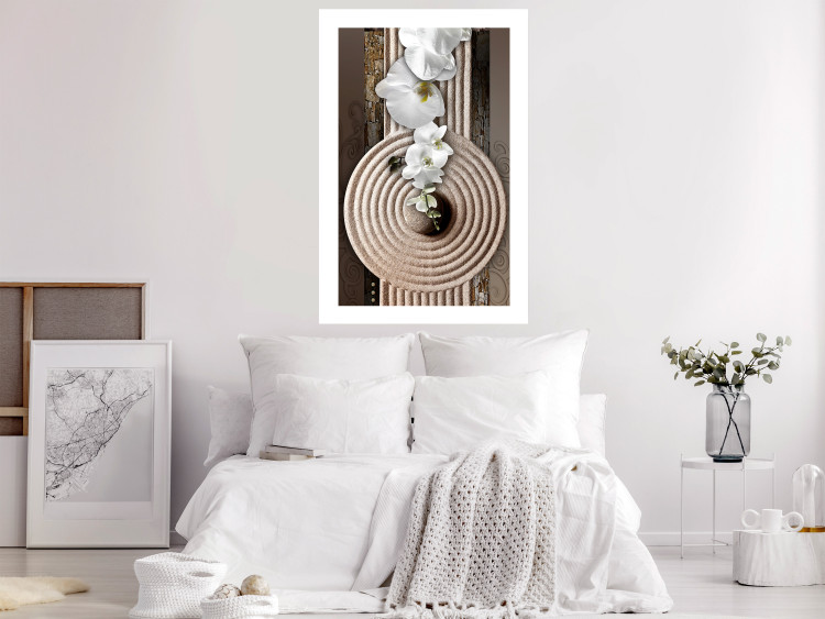 Wall Poster My Respite - oriental stone and white flowers in a zen motif 127397 additionalImage 5