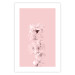 Wall Poster In Bloom - pink plant composition with flowers on solid background 127897 additionalThumb 19