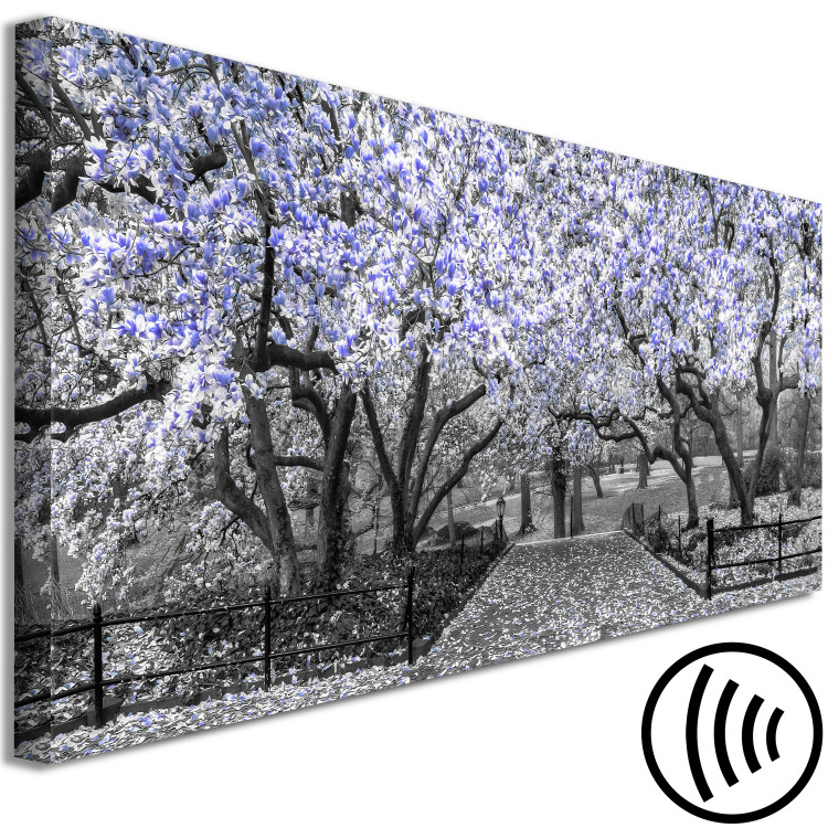 Canvas Print Blooming Magnolias - horizontal composition of violet shaded magnolia 128797 additionalImage 6
