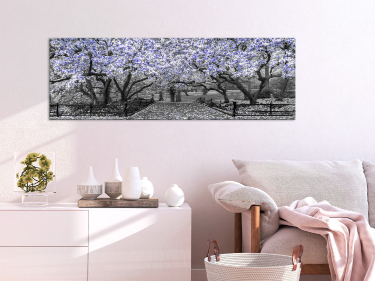 Canvas Print Blooming Magnolias - horizontal composition of violet shaded magnolia 128797 additionalImage 3
